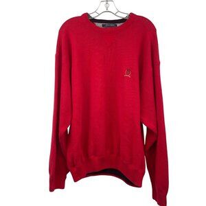 Tommy Hilfiger Womens Tight Knit Sweater Long Sleeve Red/Multi Size XL Heavy